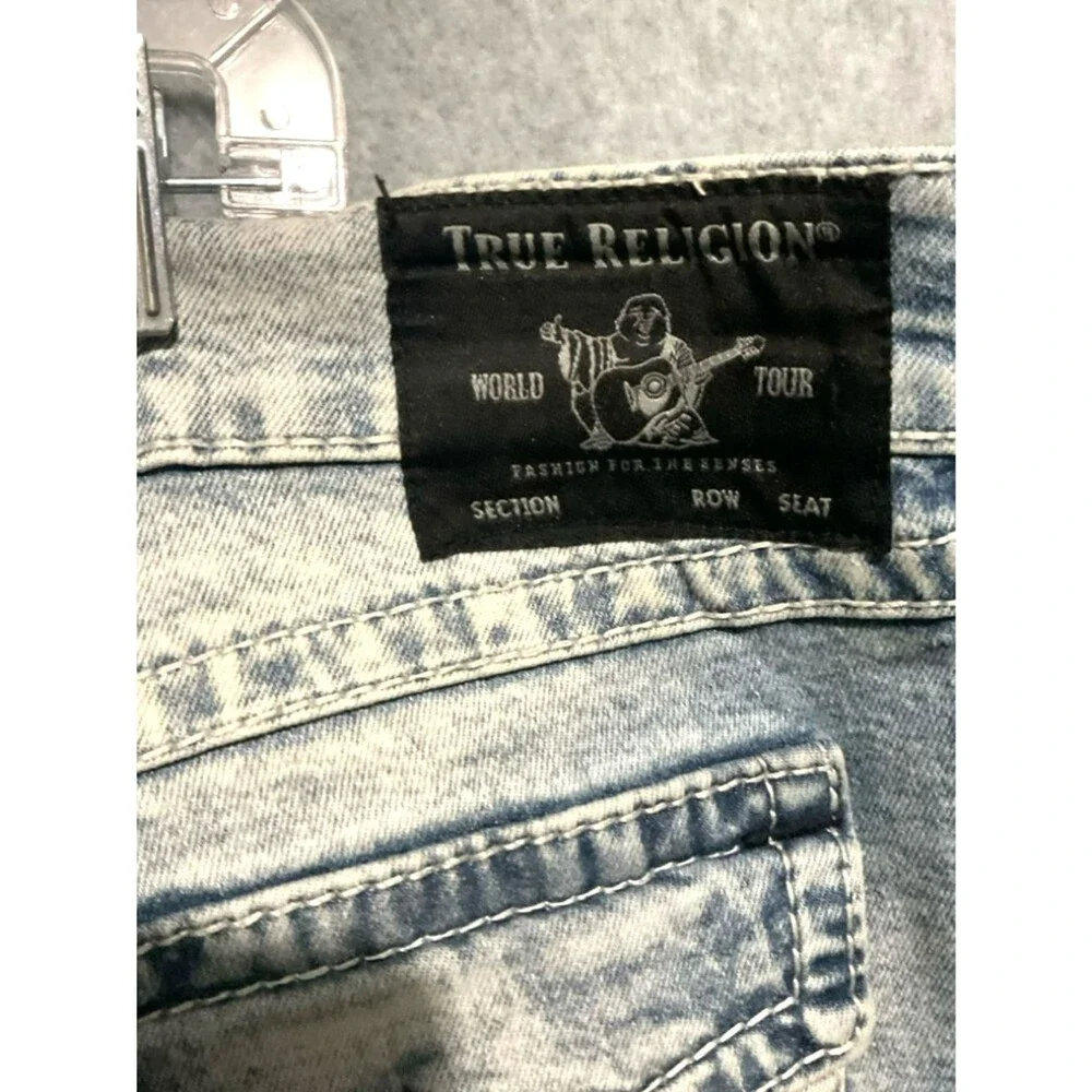 True Religion Rocco Relaxed Skinny Jeans Size 40 Light Acid Wash Denim